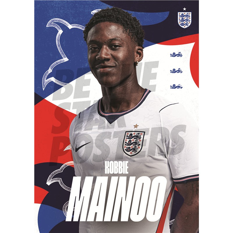 Kobbie Mainoo England 26/27 Home Headshot Poster