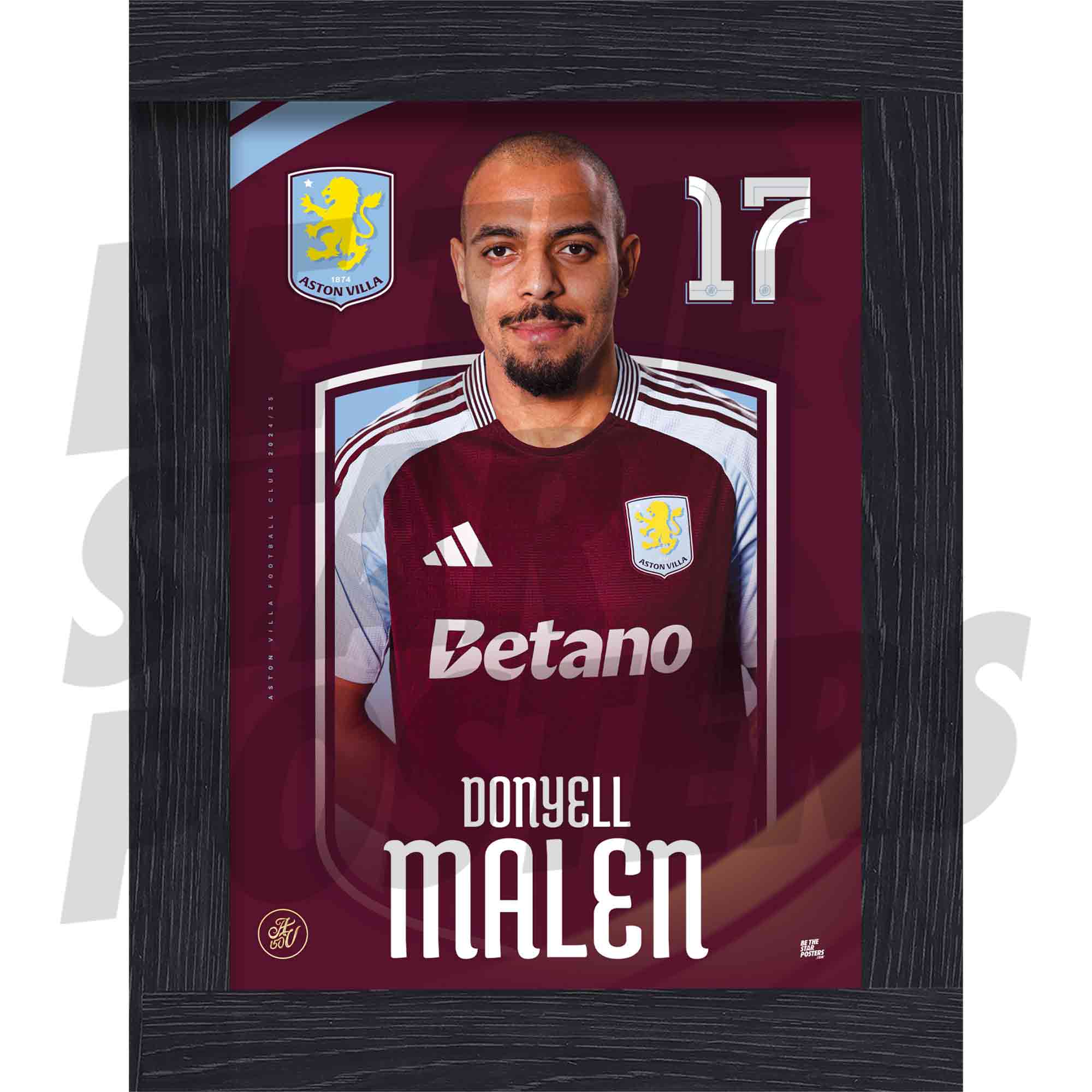 Aston Villa FC Malen 24/25 Headshot Poster