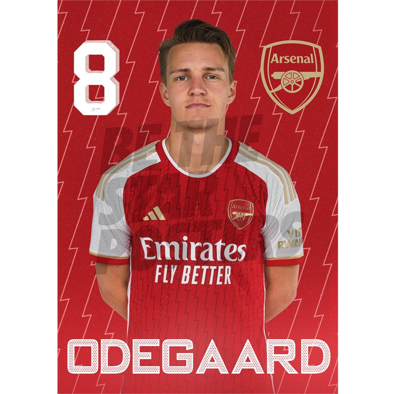 Arsenal FC Odegaard 23/24 Headshot Poster