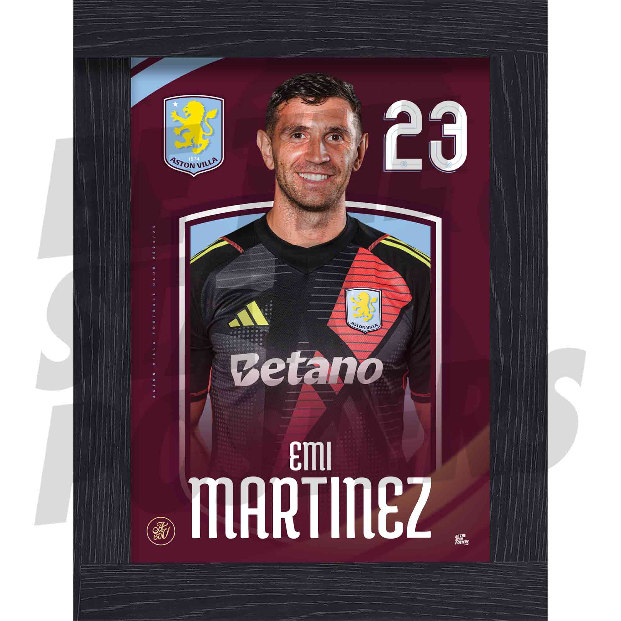 Aston Villa FC Martinez 24/25 Headshot Poster