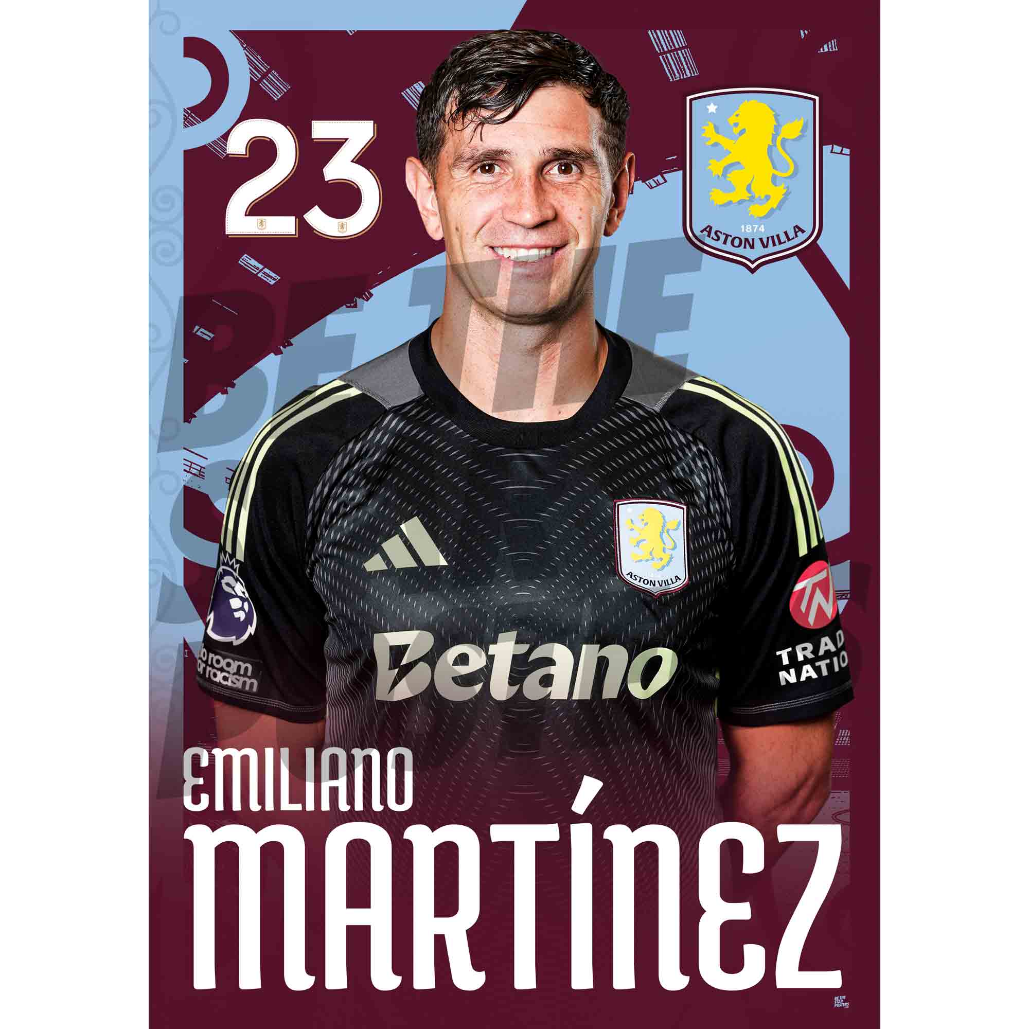 Aston Villa FC Emi Martinez 25/26 Headshot Poster