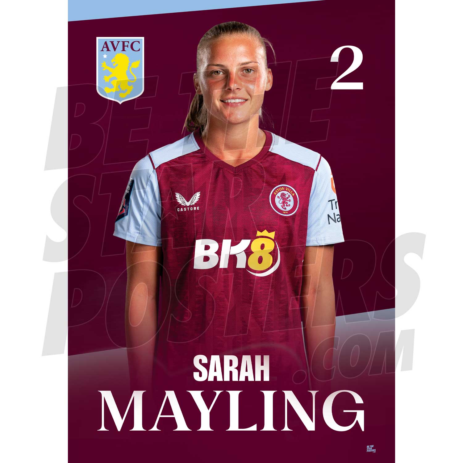 Aston Villa FC Sarah Mayling 23/24 Headshot Poster
