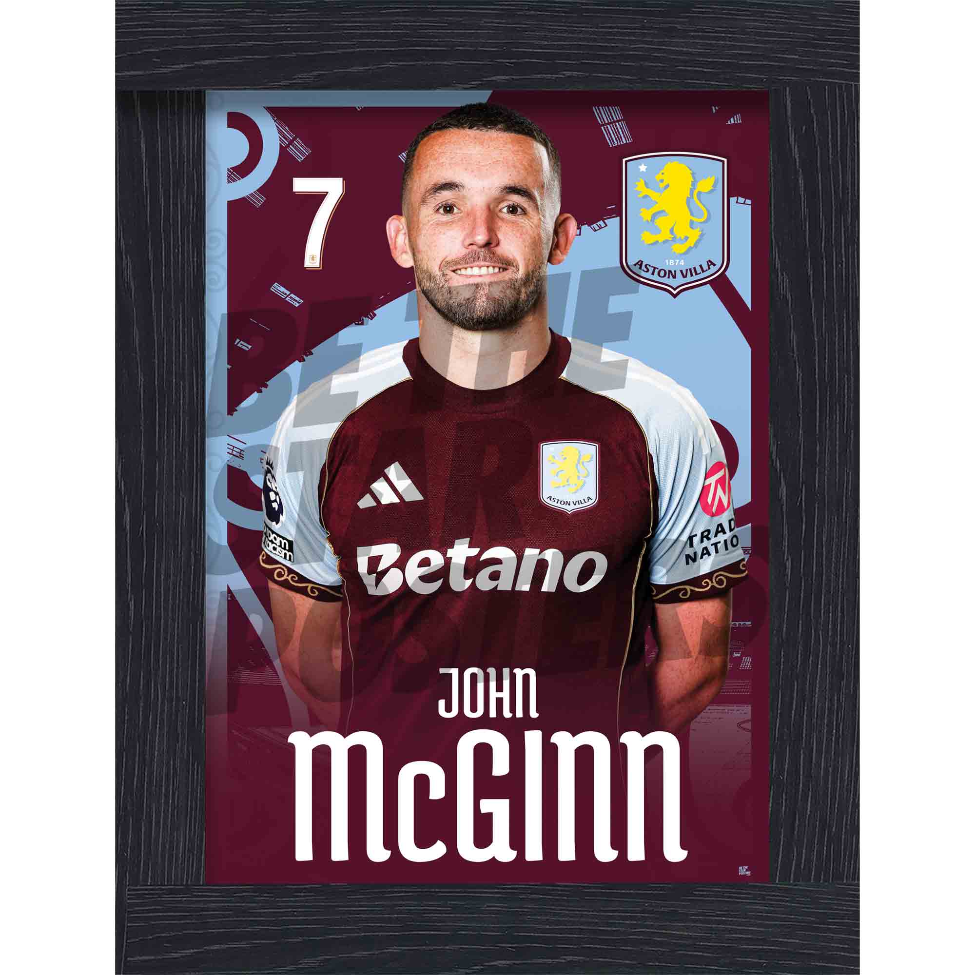 Aston Villa FC John McGinn 25/26 Headshot Poster