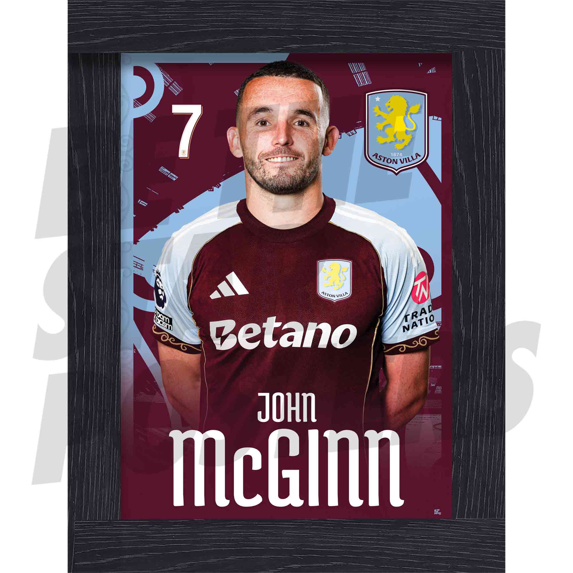 Aston Villa FC John McGinn 25/26 Headshot Poster