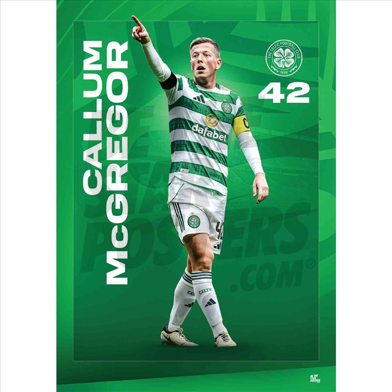 Celtic FC Callum McGregor 25/26 Action Poster