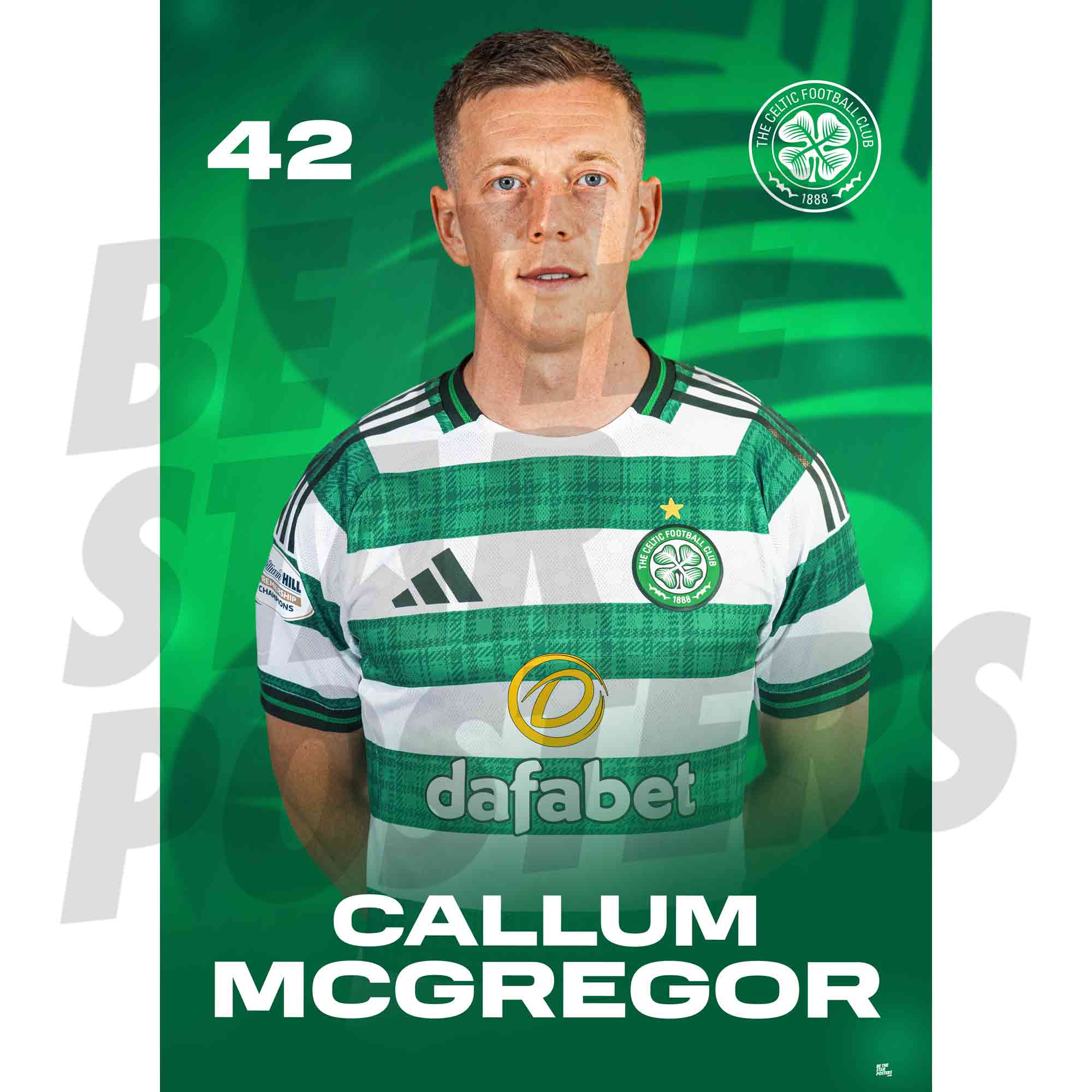 Celtic FC Callum McGregor 25/26 Headshot Poster