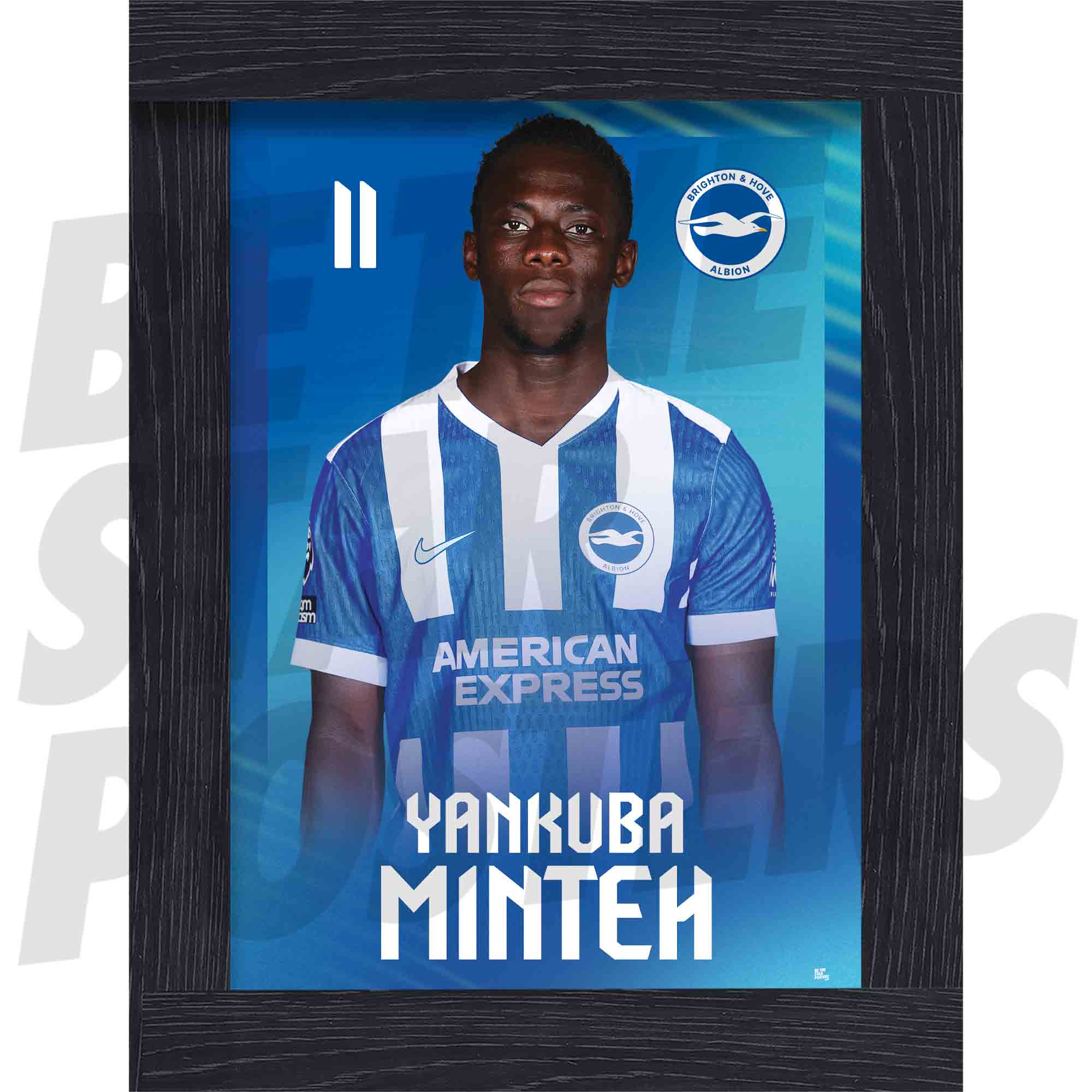 Brighton & Hove Albion FC Yankuba Minteh 25/26 Headshot Poster