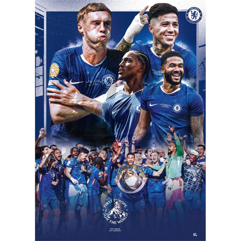 Chelsea FC 2025 World Club Champions Winners Montage Poster