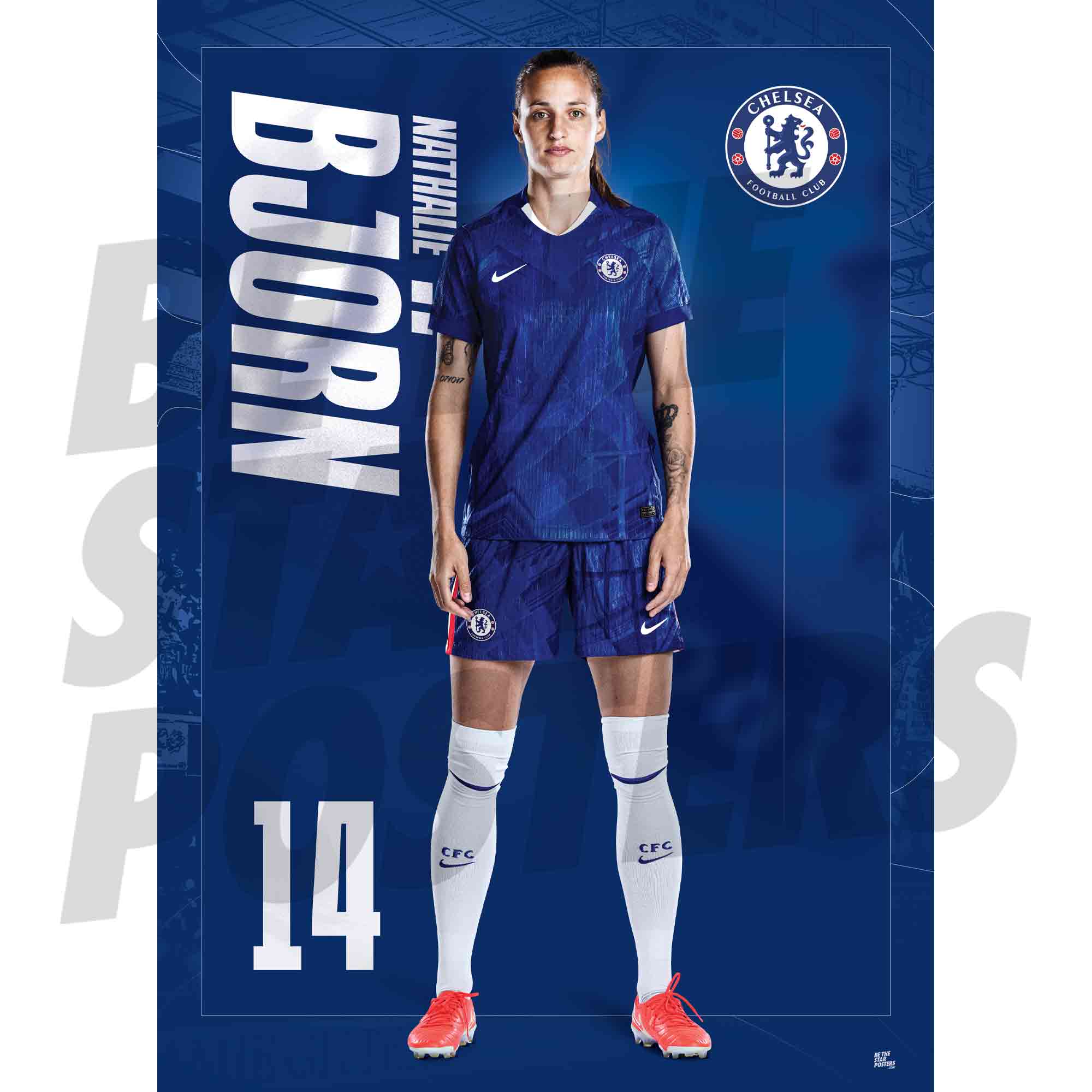 Chelsea Women FC Nathalie Bjorn 25/26 Headshot Poster