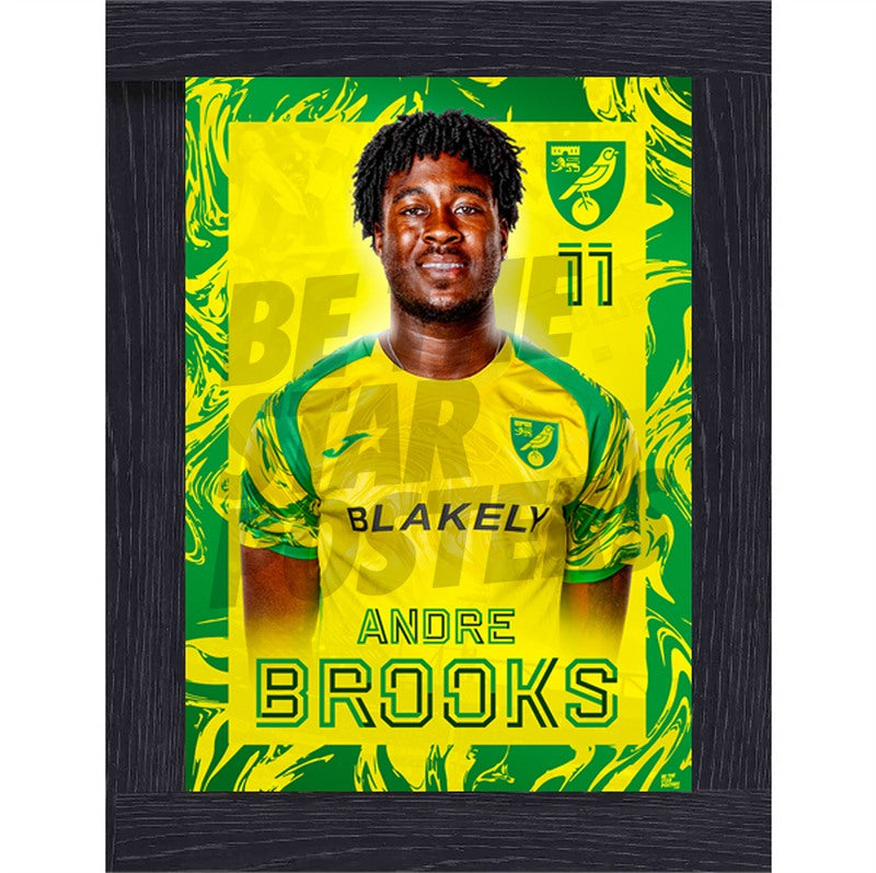 Norwich City FC Andre Brooks 26/27 Headshot Poster
