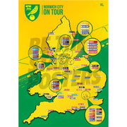 Norwich City FC My Football Tour Map A2 Poster