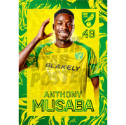 Norwich City FC Anthony Musaba 26/27 Headshot Poster