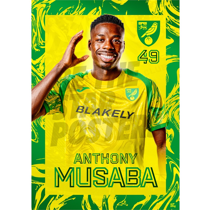 Norwich City FC Anthony Musaba 26/27 Headshot Poster