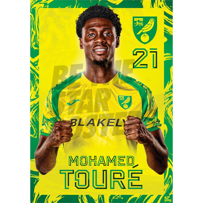 Norwich City FC Mohamed Touré 26/27 Headshot Poster