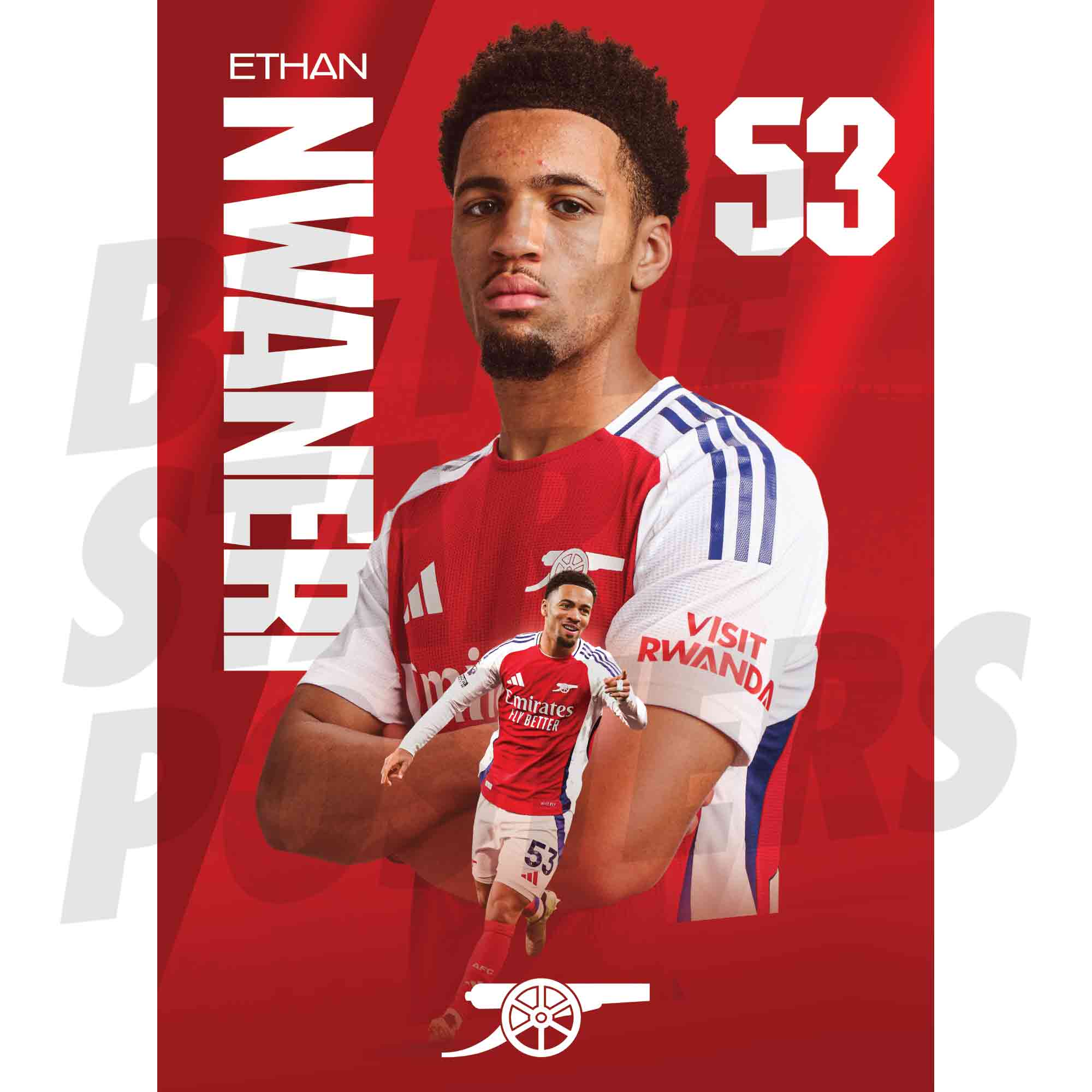 Arsenal FC Nwaneri 24/25 Action Poster