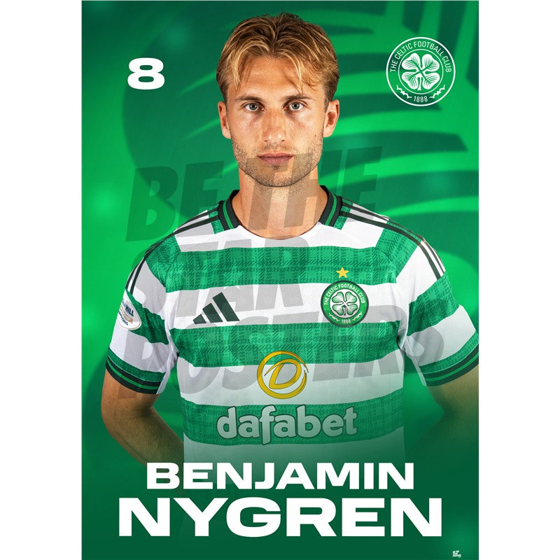 Celtic FC Benjamin Nygren 25/26 Headshot Poster
