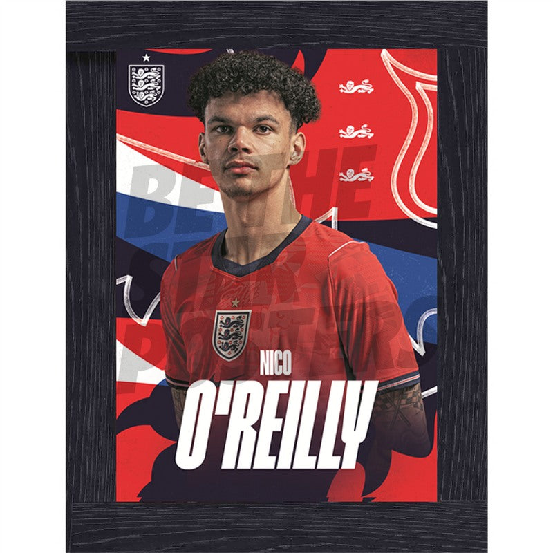 Nico O'Reilly England 26/27 Away Headshot Poster