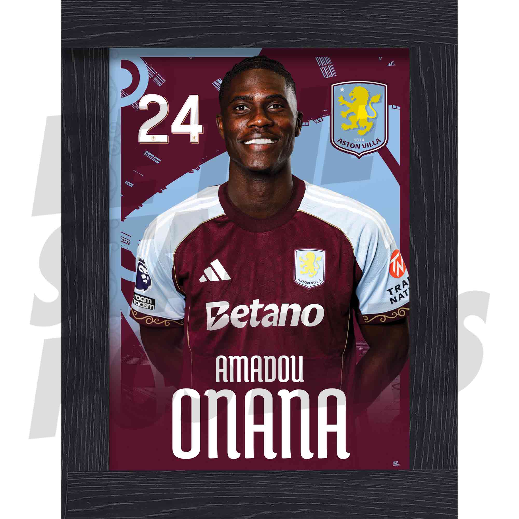 Aston Villa FC Amadou Onana 25/26 Headshot Poster