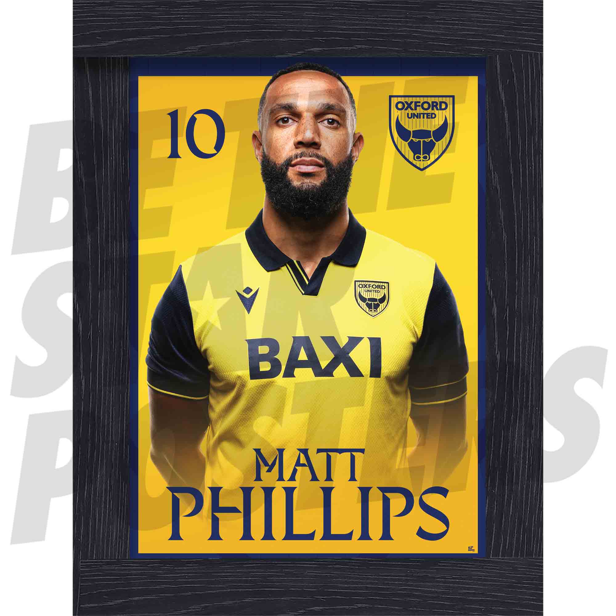Oxford United FC Matt Phillips 25/26 Headshot Poster