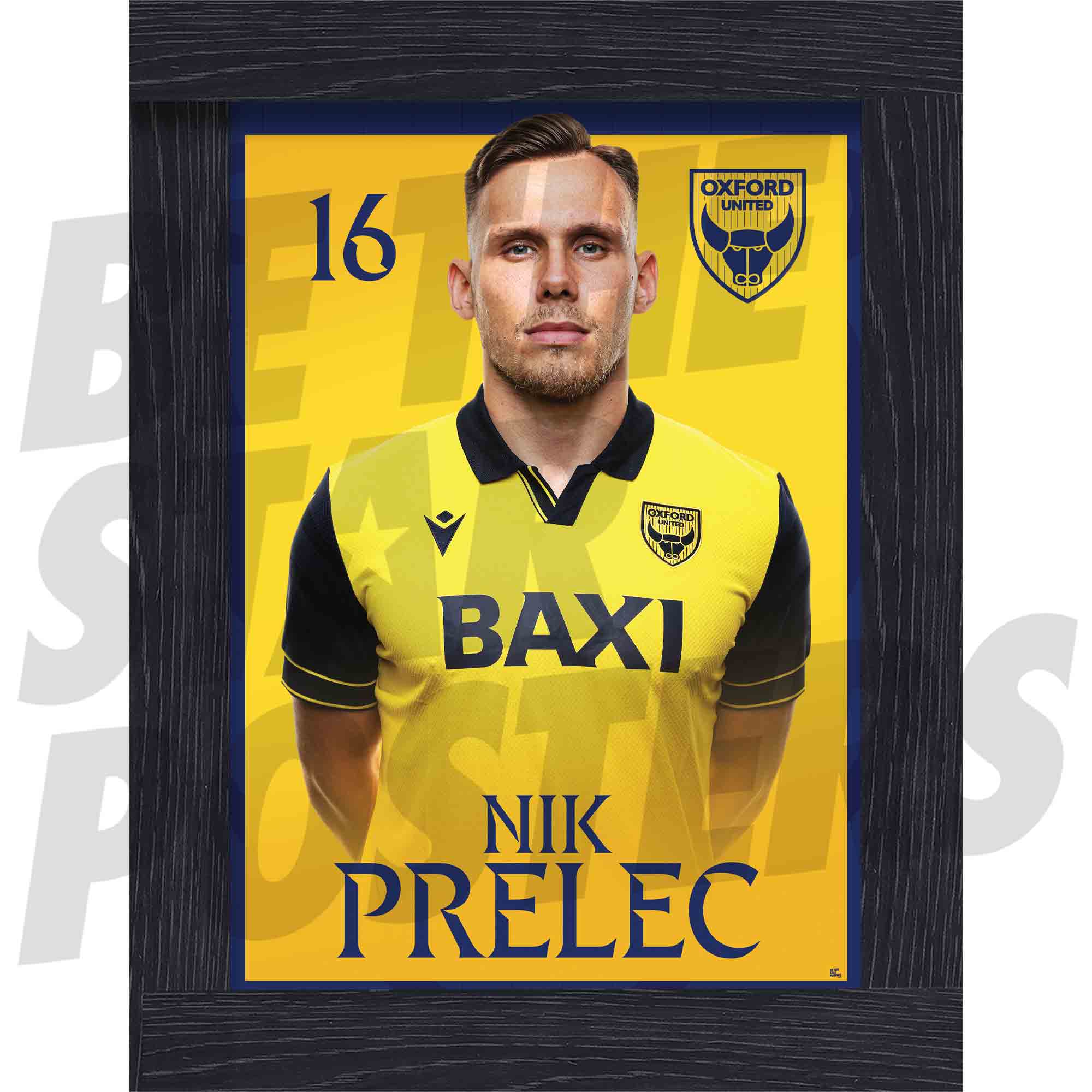 Oxford United FC Nik Prelec 25/26 Headshot Poster