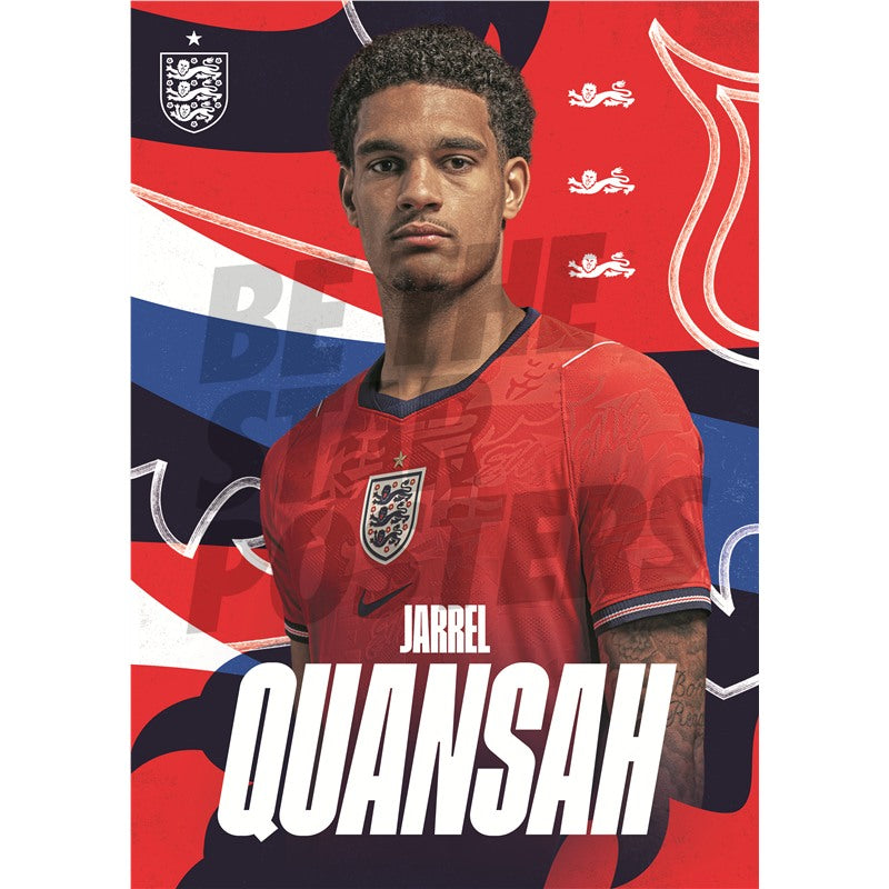 Jarell Quansah England 26/27 Away Headshot Poster