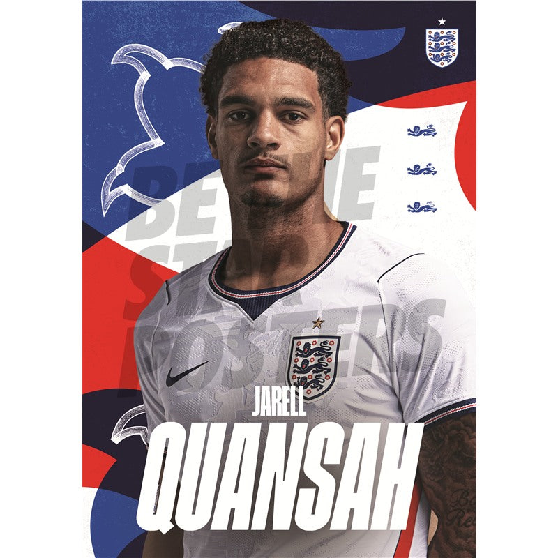 Jarell Quansah England 26/27 Home Headshot Poster
