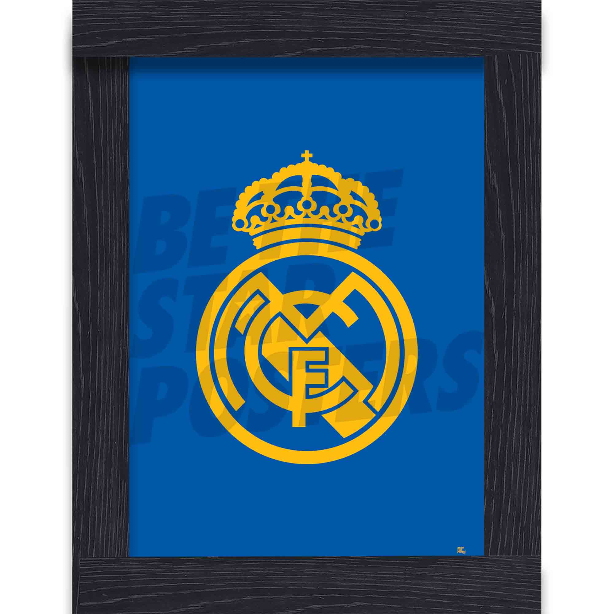Real Madrid CF Blue Yellow Crest Poster