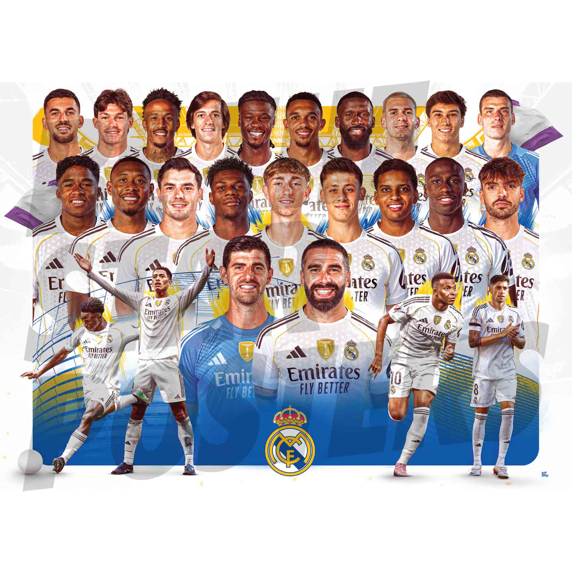 Real Madrid CF 25/26 Squad Player Montage Poster