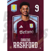 Aston Villa FC Rashford 24/25 Headshot Poster