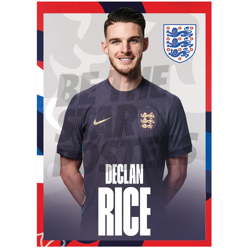 England Rice 24/25 Away Headshot Poster