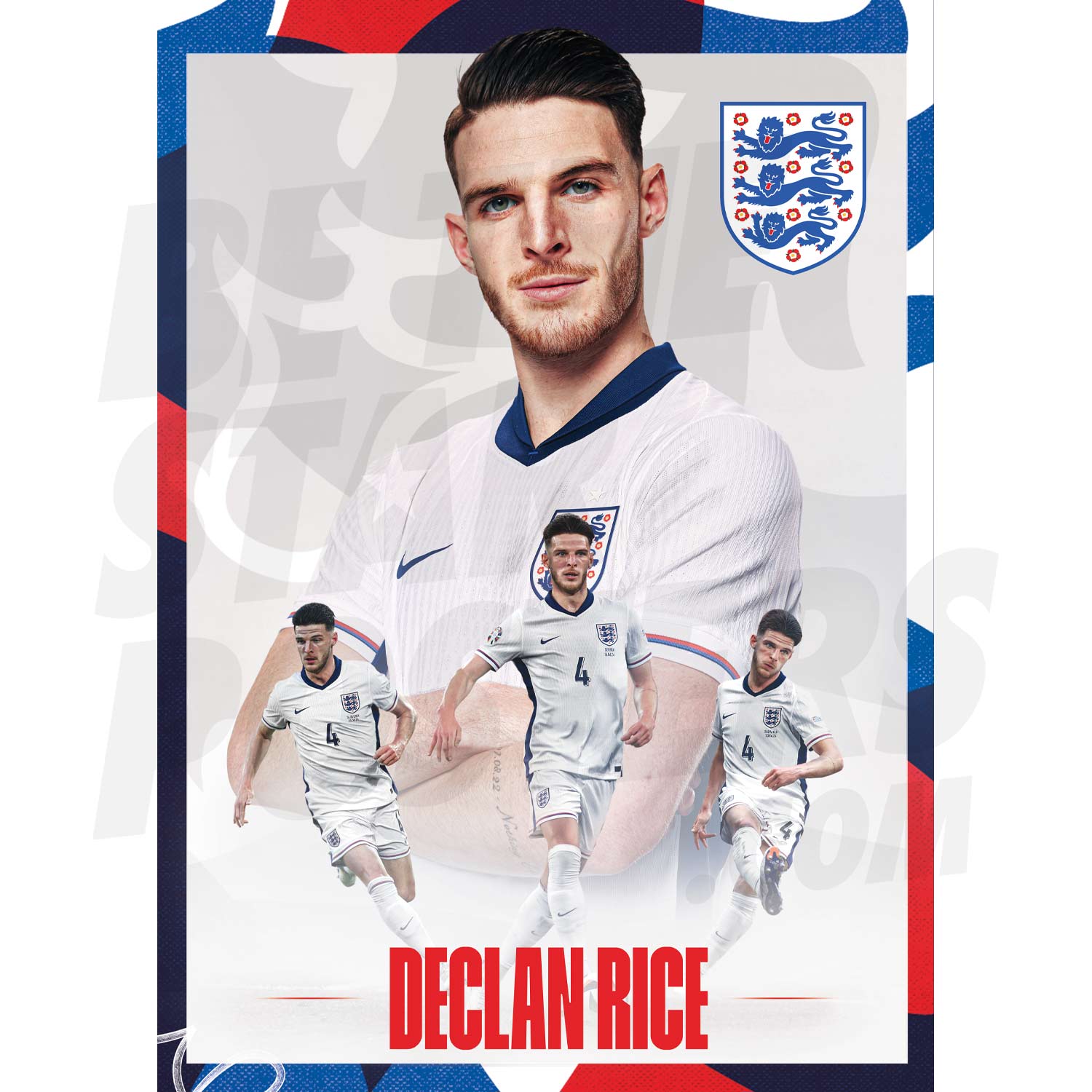 England Football | Rice 24/25 Action Poster | Official Print | BTSP ...