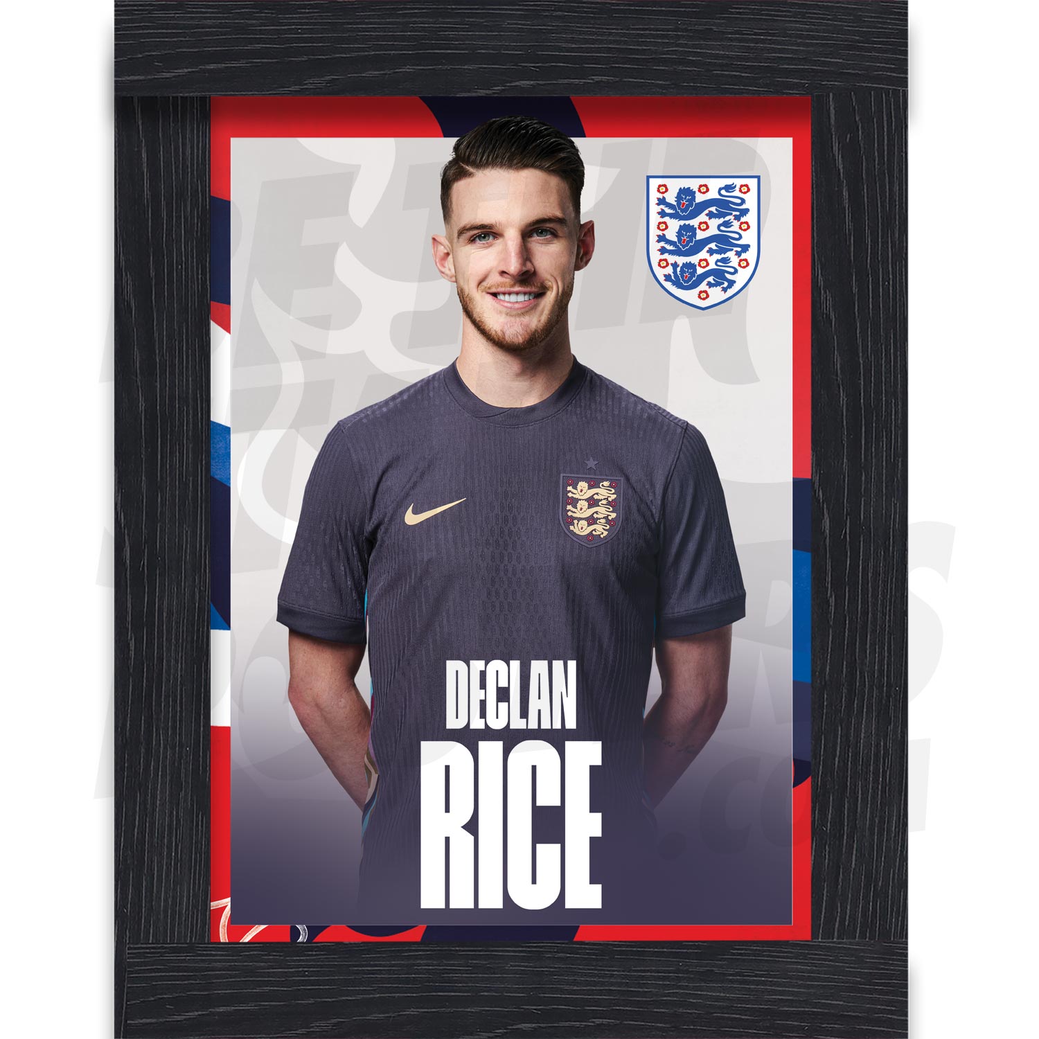 England Rice 24/25 Away Headshot Poster