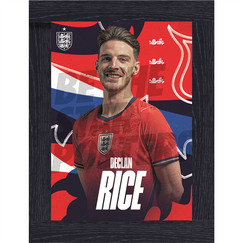 Declan Rice England 26/27 Away Headshot Poster