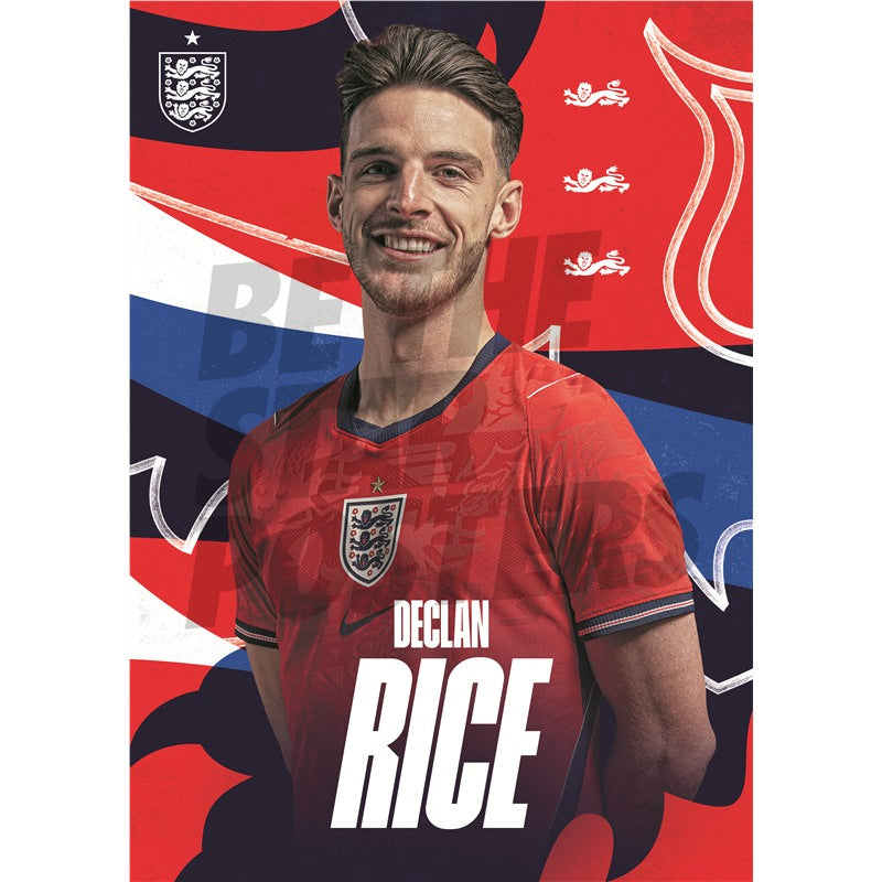 Declan Rice England 26/27 Away Headshot Poster