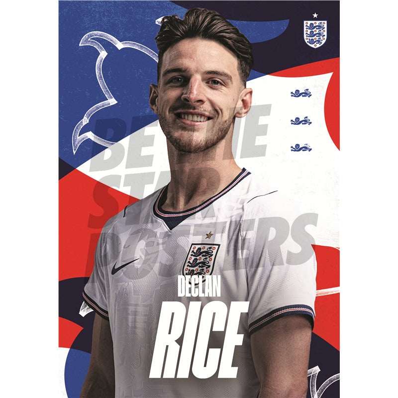 Declan Rice England 26/27 Home Headshot Poster