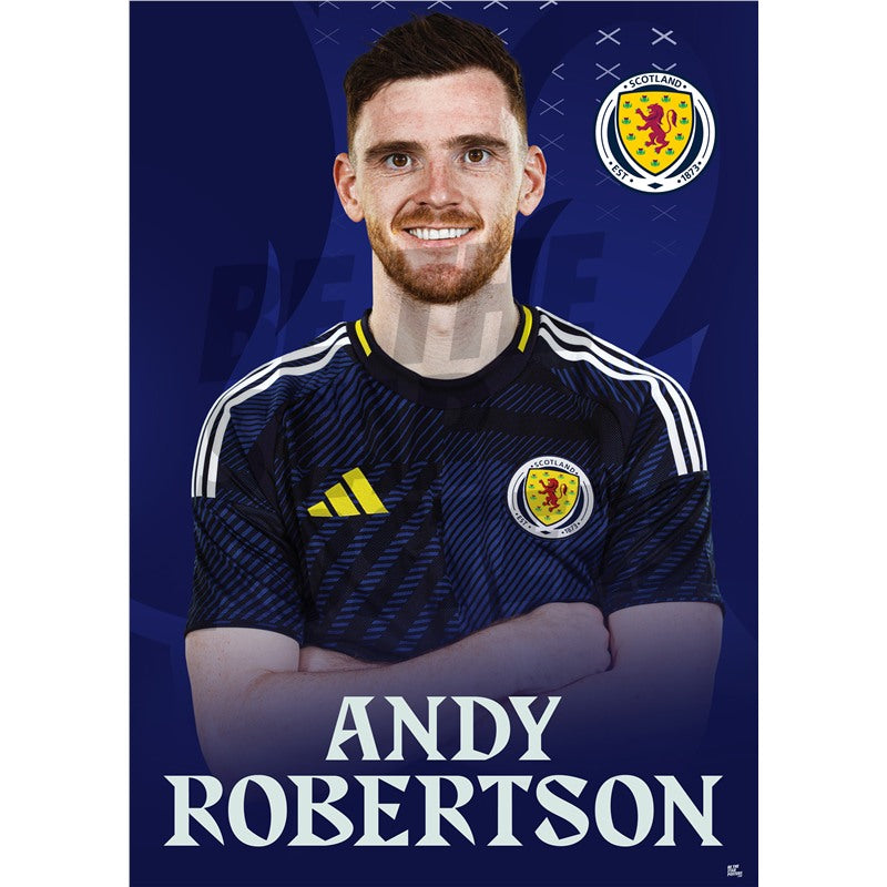 Scotland Andy Robertson 24/25 Home Headshot Poster