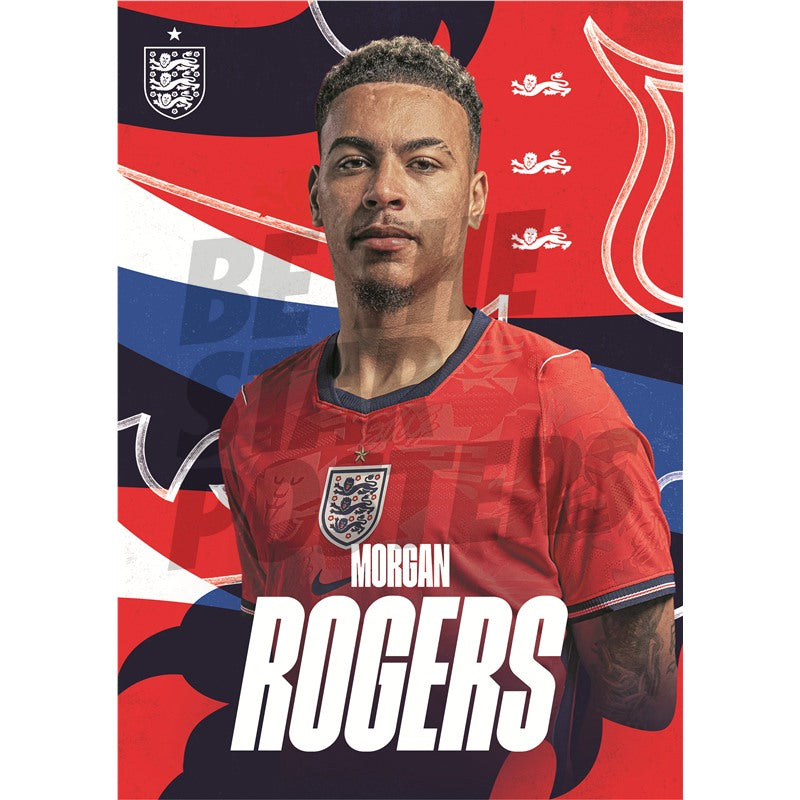 Morgan Rogers England 26/27 Away Headshot Poster