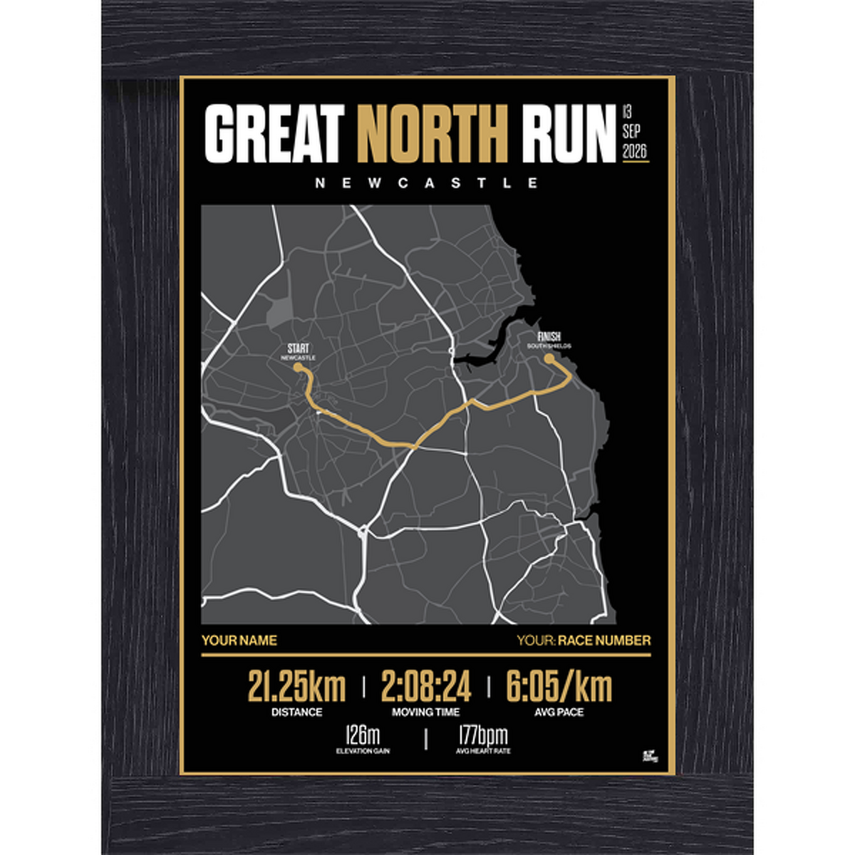 Personalised Running Route Poster - Dark