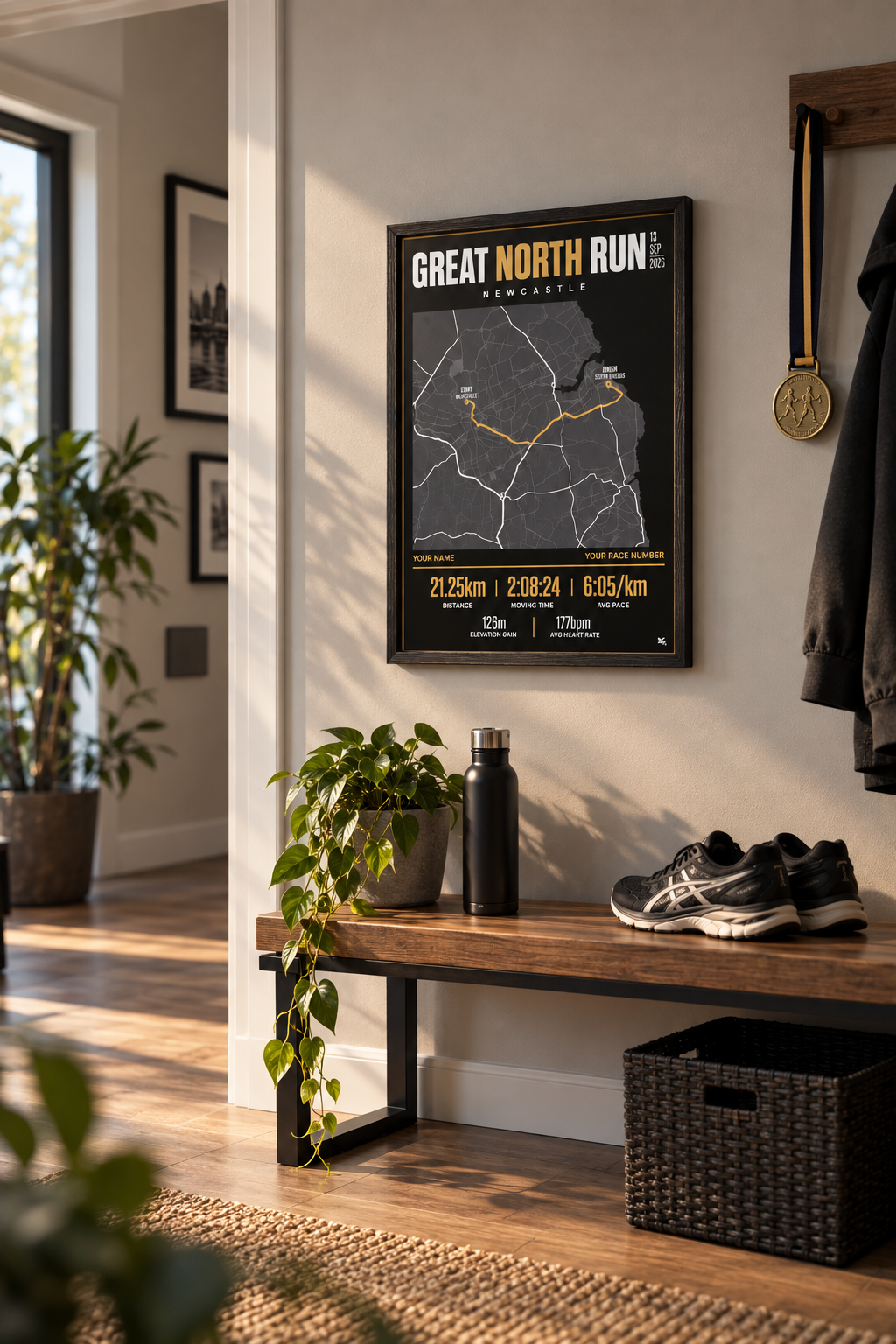 Personalised Running Route Poster - Dark