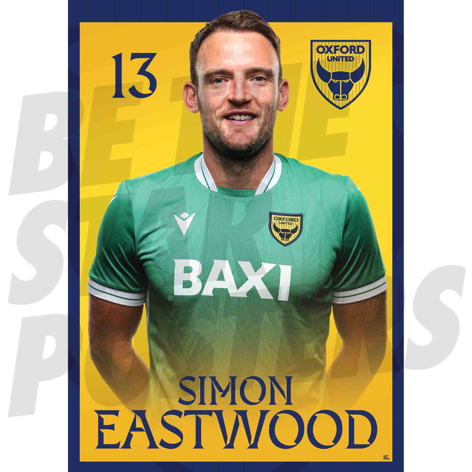 Oxford United FC Simon Eastwood 25/26 Headshot Poster