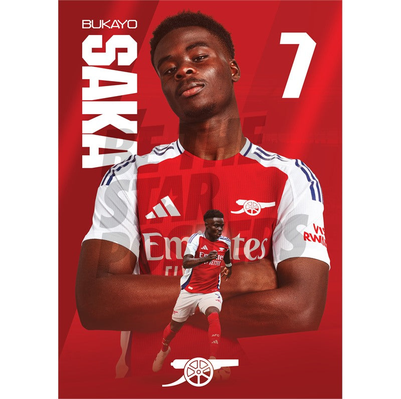 Arsenal FC Saka 24/25 Action Poster