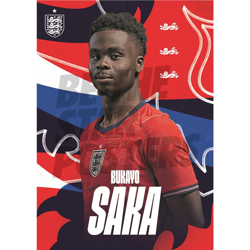 Bukayo Saka England 26/27 Away Headshot Poster