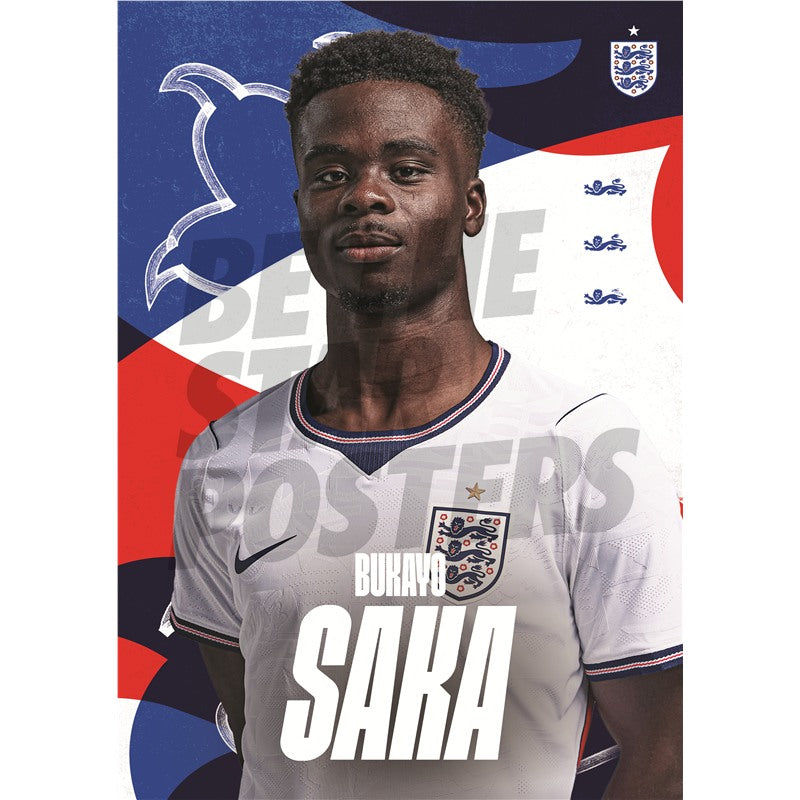 Bukayo Saka England 26/27 Home Headshot Poster