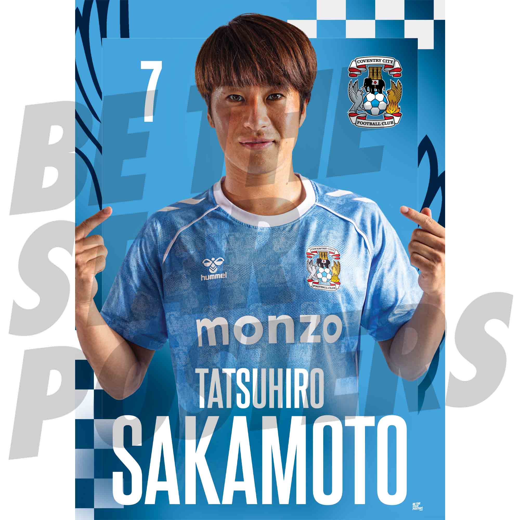 Coventry City FC Tatsuhiro Sakamoto 25/26 Headshot Poster