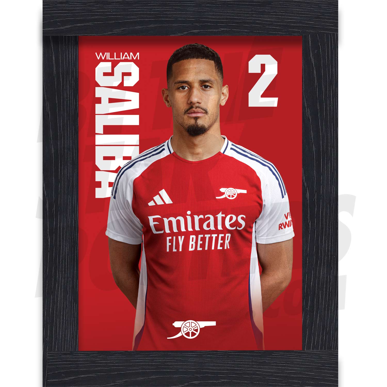 Arsenal FC Saliba 24/25 Headshot Poster