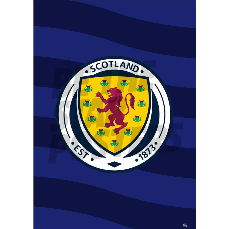 Scotland Football Navy Stripe Crest Poster