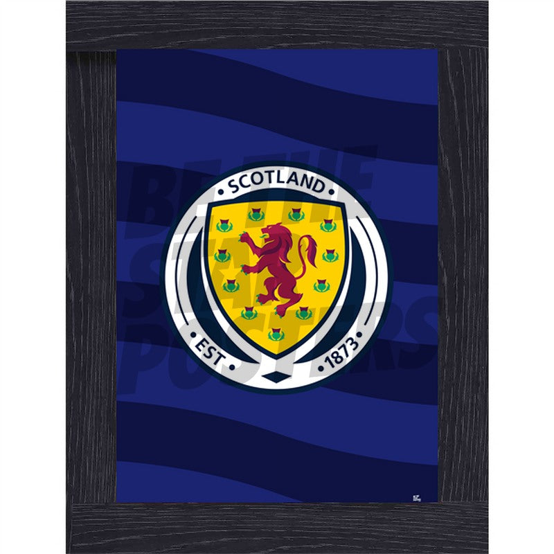 Scotland Football Navy Stripe Crest Poster