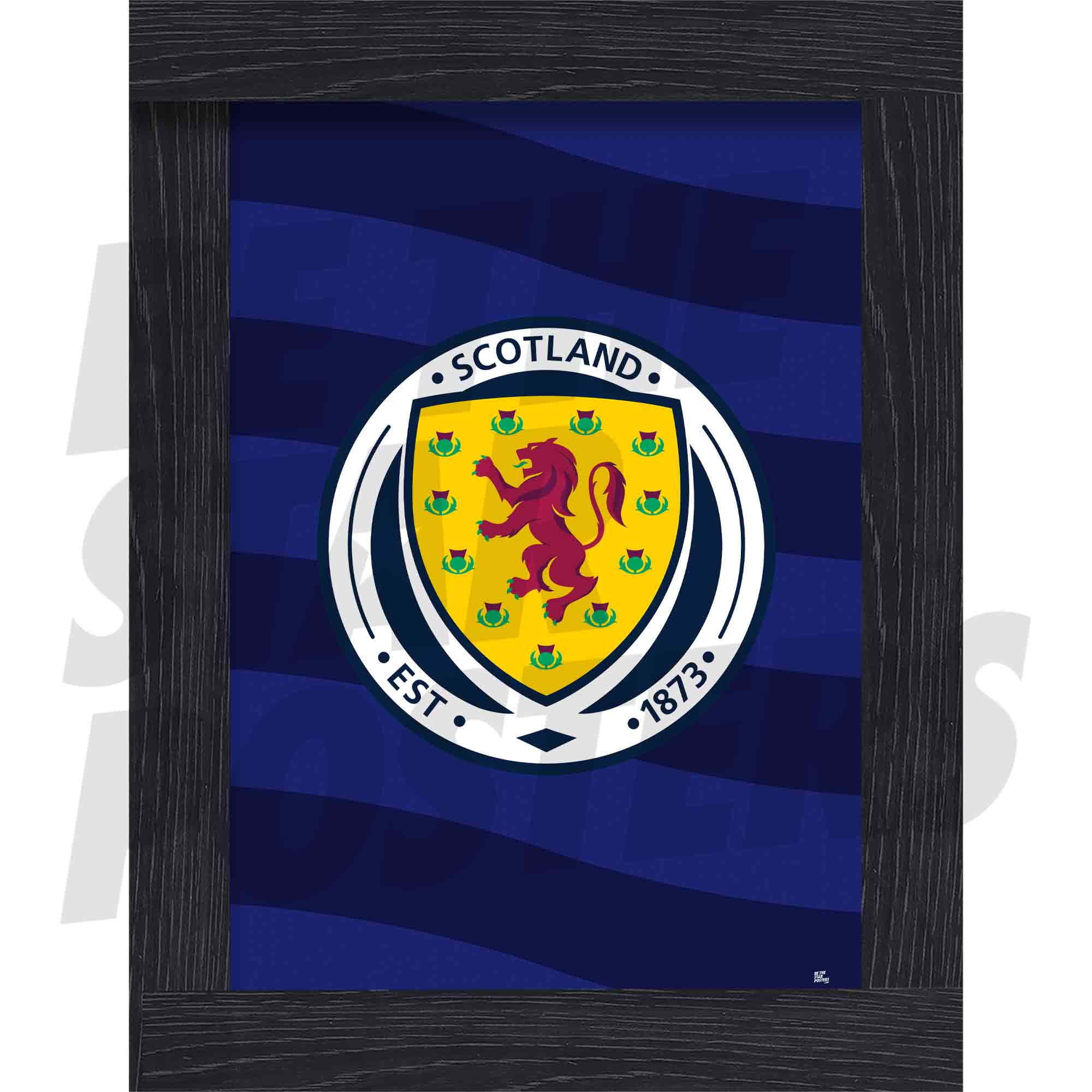 Scotland Football Navy Stripe Crest Poster