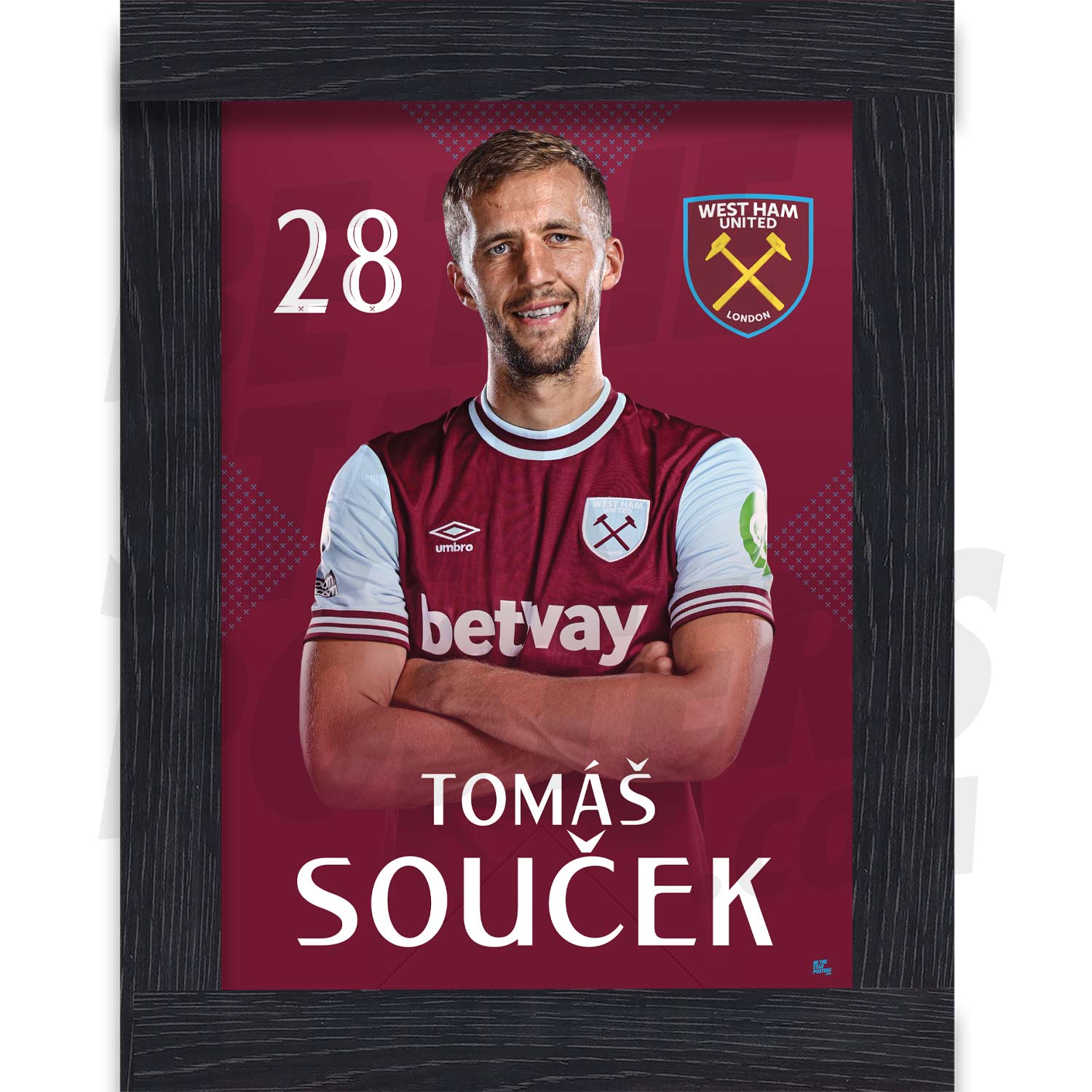 West Ham United FC Soucek 24/25 Headshot Poster