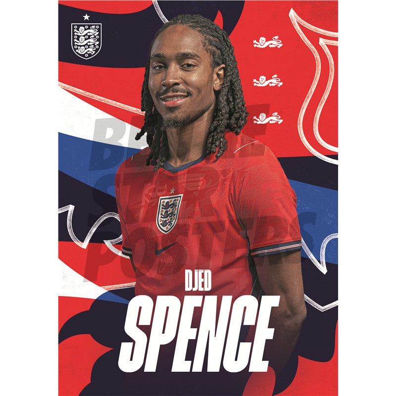 Djed Spence England 26/27 Away Headshot Poster